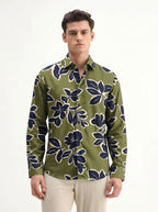 Olive Bloom Floral Print Shirt